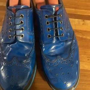 Prada | Shoes | Like New Blue Patent Leather Prada Dress  display picture 1